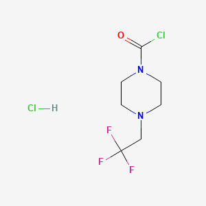 molecular formula C7H11Cl2F3N2O B15312468 4-(2,2,2-Trifluoroethyl)piperazine-1-carbonylchloridehydrochloride CAS No. 2825005-64-7