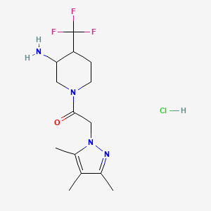 1-[3-amino-4-(trifluoromethyl)piperidin-1-yl]-2-(3,4,5-trimethyl-1H-pyrazol-1-yl)ethan-1-one hydrochloride