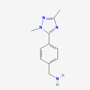 molecular formula C11H14N4 B15312540 (4-(1,3-Dimethyl-1h-1,2,4-triazol-5-yl)phenyl)methanamine 