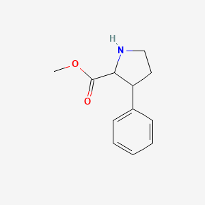 molecular formula C12H15NO2 B15312580 Methyl 3-phenylpyrrolidine-2-carboxylate 