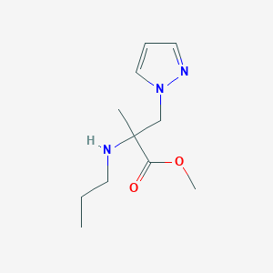 molecular formula C11H19N3O2 B15312610 Methyl 2-methyl-2-(propylamino)-3-(1h-pyrazol-1-yl)propanoate 