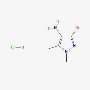 molecular formula C5H9BrClN3 B15312630 3-bromo-1,5-dimethyl-1H-pyrazol-4-aminehydrochloride 