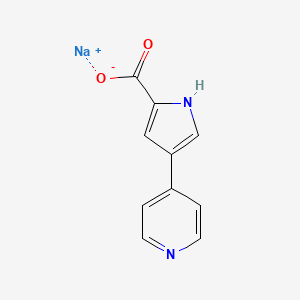 molecular formula C10H7N2NaO2 B15312682 sodium4-(pyridin-4-yl)-1H-pyrrole-2-carboxylate 