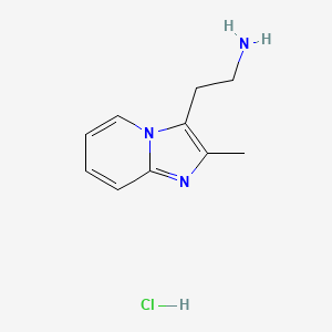 molecular formula C10H14ClN3 B15312716 2-{2-Methylimidazo[1,2-a]pyridin-3-yl}ethan-1-aminehydrochloride 