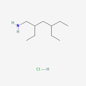 molecular formula C10H24ClN B15312733 3-(Aminomethyl)-5-ethylheptanehydrochloride 