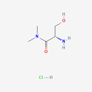 molecular formula C5H13ClN2O2 B15312763 (2S)-2-amino-3-hydroxy-N,N-dimethylpropanamidehydrochloride 