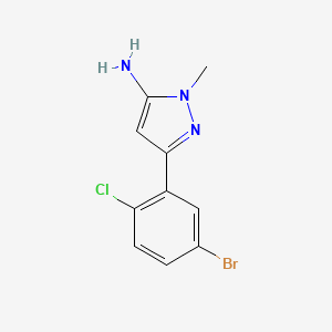 molecular formula C10H9BrClN3 B15312779 3-(5-Bromo-2-chlorophenyl)-1-methyl-1h-pyrazol-5-amine 