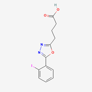 molecular formula C12H11IN2O3 B1531279 4-[5-(2-Iodophenyl)-1,3,4-oxadiazol-2-yl]butanoic acid CAS No. 1183048-13-6