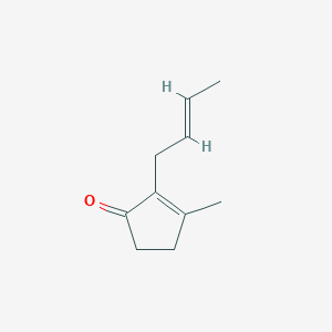 molecular formula C10H14O B15312799 2-(But-2-EN-1-YL)-3-methylcyclopent-2-EN-1-one 