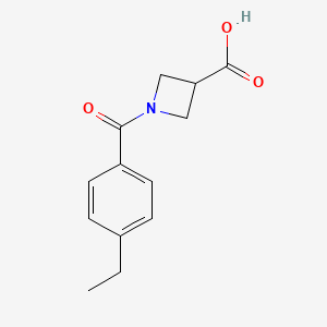 molecular formula C13H15NO3 B1531282 1-(4-Ethylbenzoyl)azetidine-3-carboxylic acid CAS No. 1410228-04-4