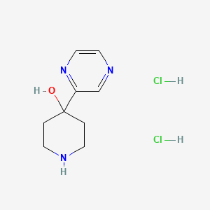 molecular formula C9H15Cl2N3O B15312855 4-(Pyrazin-2-yl)piperidin-4-oldihydrochloride 