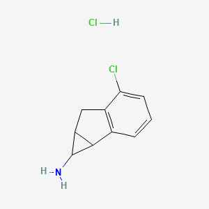 molecular formula C10H11Cl2N B1531286 5-chloro-1H,1aH,6H,6aH-cyclopropa[a]inden-1-amine hydrochloride CAS No. 2060057-38-5
