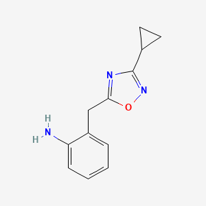 molecular formula C12H13N3O B1531291 2-((3-Cyclopropyl-1,2,4-oxadiazol-5-yl)methyl)aniline CAS No. 1248385-74-1