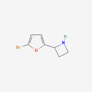 molecular formula C7H8BrNO B15312913 2-(5-Bromofuran-2-yl)azetidine 