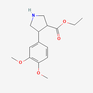 molecular formula C15H21NO4 B15312920 Ethyl 4-(3,4-dimethoxyphenyl)pyrrolidine-3-carboxylate 