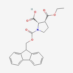 rac-(2R,3S)-3-(ethoxycarbonyl)-1-{[(9H-fluoren-9-yl)methoxy]carbonyl}pyrrolidine-2-carboxylicacid