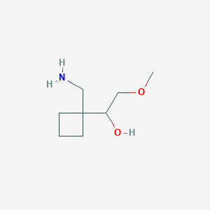 molecular formula C8H17NO2 B15312936 1-(1-(Aminomethyl)cyclobutyl)-2-methoxyethan-1-ol 