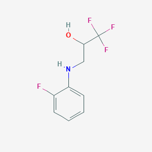 molecular formula C9H9F4NO B1531294 1,1,1-Trifluoro-3-[(2-fluorophenyl)amino]propan-2-ol CAS No. 1340387-09-8