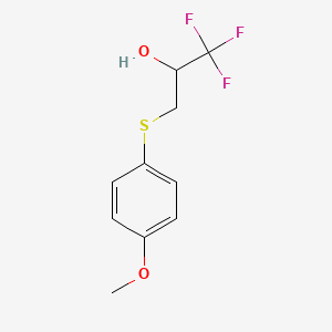 molecular formula C10H11F3O2S B1531295 1,1,1-Trifluoro-3-[(4-methoxyphenyl)sulfanyl]propan-2-ol CAS No. 1339049-79-4