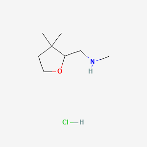 molecular formula C8H18ClNO B15313028 [(3,3-Dimethyloxolan-2-yl)methyl](methyl)aminehydrochloride CAS No. 2825006-27-5