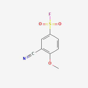 molecular formula C8H6FNO3S B15313041 3-Cyano-4-methoxybenzene-1-sulfonylfluoride CAS No. 2757912-82-4