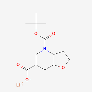 molecular formula C13H20LiNO5 B15313055 Lithium(1+)4-[(tert-butoxy)carbonyl]-octahydrofuro[3,2-b]pyridine-6-carboxylate 