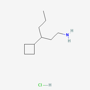 molecular formula C10H22ClN B15313064 3-Cyclobutylhexan-1-aminehydrochloride 