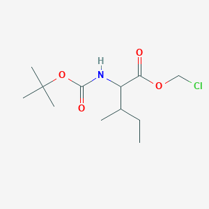 molecular formula C12H22ClNO4 B15313071 Chloromethyl 2-{[(tert-butoxy)carbonyl]amino}-3-methylpentanoate 