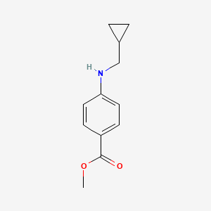 molecular formula C12H15NO2 B15313075 Methyl 4-((cyclopropylmethyl)amino)benzoate 