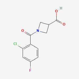 molecular formula C11H9ClFNO3 B1531313 1-(2-Chloro-4-fluorobenzoyl)azetidine-3-carboxylic acid CAS No. 1407081-62-2