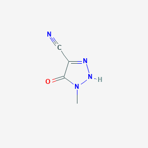 molecular formula C4H4N4O B15313143 5-hydroxy-1-methyl-1H-1,2,3-triazole-4-carbonitrile 