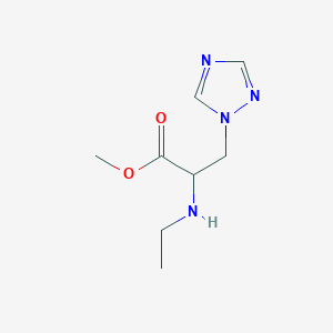 molecular formula C8H14N4O2 B15313147 Methyl 2-(ethylamino)-3-(1h-1,2,4-triazol-1-yl)propanoate 