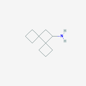 molecular formula C10H17N B15313151 Dispiro[3.0.35.24]decan-9-amine 