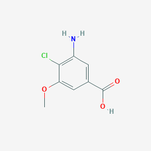 molecular formula C8H8ClNO3 B15313166 3-Amino-4-chloro-5-methoxybenzoic acid 