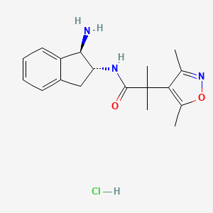 N-[(1R,2R)-1-amino-2,3-dihydro-1H-inden-2-yl]-2-(3,5-dimethyl-1,2-oxazol-4-yl)-2-methylpropanamide;hydrochloride