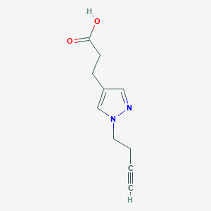 molecular formula C10H12N2O2 B1531319 3-(1-(ブト-3-イン-1-イル)-1H-ピラゾール-4-イル)プロパン酸 CAS No. 2098070-33-6