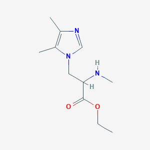 molecular formula C11H19N3O2 B15313218 Ethyl 3-(4,5-dimethyl-1h-imidazol-1-yl)-2-(methylamino)propanoate 