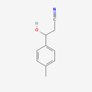 molecular formula C10H11NO B15313239 beta-Hydroxy-4-methylbenzenepropanenitrile 