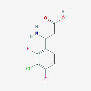 molecular formula C9H8ClF2NO2 B15313279 3-Amino-3-(3-chloro-2,4-difluorophenyl)propanoic acid 