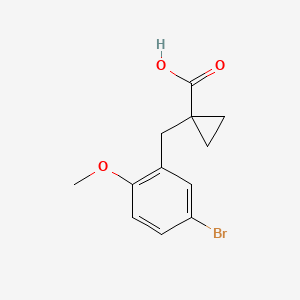 molecular formula C12H13BrO3 B15313283 1-(5-Bromo-2-methoxybenzyl)cyclopropane-1-carboxylic acid 