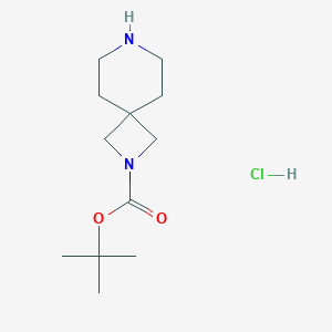 molecular formula C12H23ClN2O2 B153133 tert-Butyl 2,7-diazaspiro[3.5]nonane-2-carboxylate hydrochloride CAS No. 929302-18-1