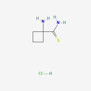 molecular formula C5H11ClN2S B15313306 1-Aminocyclobutane-1-carbothioamidehydrochloride 