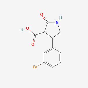 molecular formula C11H10BrNO3 B15313331 4-(3-Bromophenyl)-2-oxopyrrolidine-3-carboxylic acid 