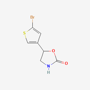 molecular formula C7H6BrNO2S B15313355 5-(5-Bromothiophen-3-yl)-1,3-oxazolidin-2-one 