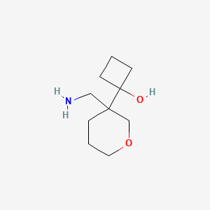 molecular formula C10H19NO2 B15313371 1-(3-(Aminomethyl)tetrahydro-2h-pyran-3-yl)cyclobutan-1-ol 