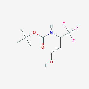 molecular formula C9H16F3NO3 B15313373 Tert-butyl (1,1,1-trifluoro-4-hydroxybutan-2-yl)carbamate 