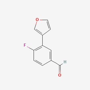 molecular formula C11H7FO2 B1531340 4-Fluoro-3-(furan-3-yl)benzaldehyde CAS No. 1343383-69-6