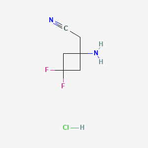 2-(1-Amino-3,3-difluorocyclobutyl)acetonitrilehydrochloride