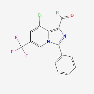 molecular formula C15H8ClF3N2O B1531343 8-Chloro-3-phenyl-6-(trifluoromethyl)imidazo[1,5-a]pyridine-1-carbaldehyde CAS No. 1708126-10-6
