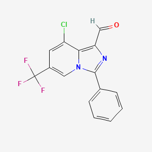 molecular formula C15H8ClF3N2O B1531343 8-Chlor-3-phenyl-6-(trifluormethyl)imidazo[1,5-a]pyridin-1-carbaldehyd CAS No. 1708126-10-6